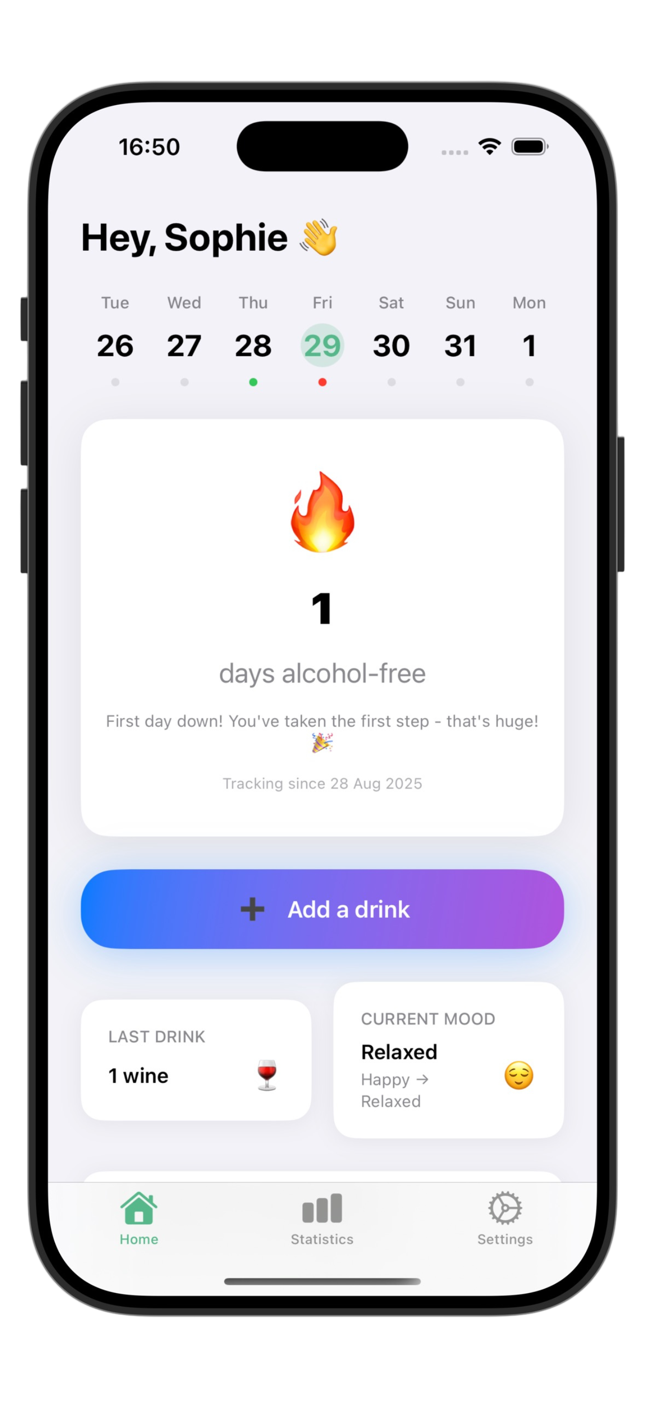 QUITHOL App Screenshot - Quit Alcohol Now